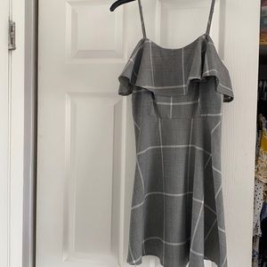 black plaid dress